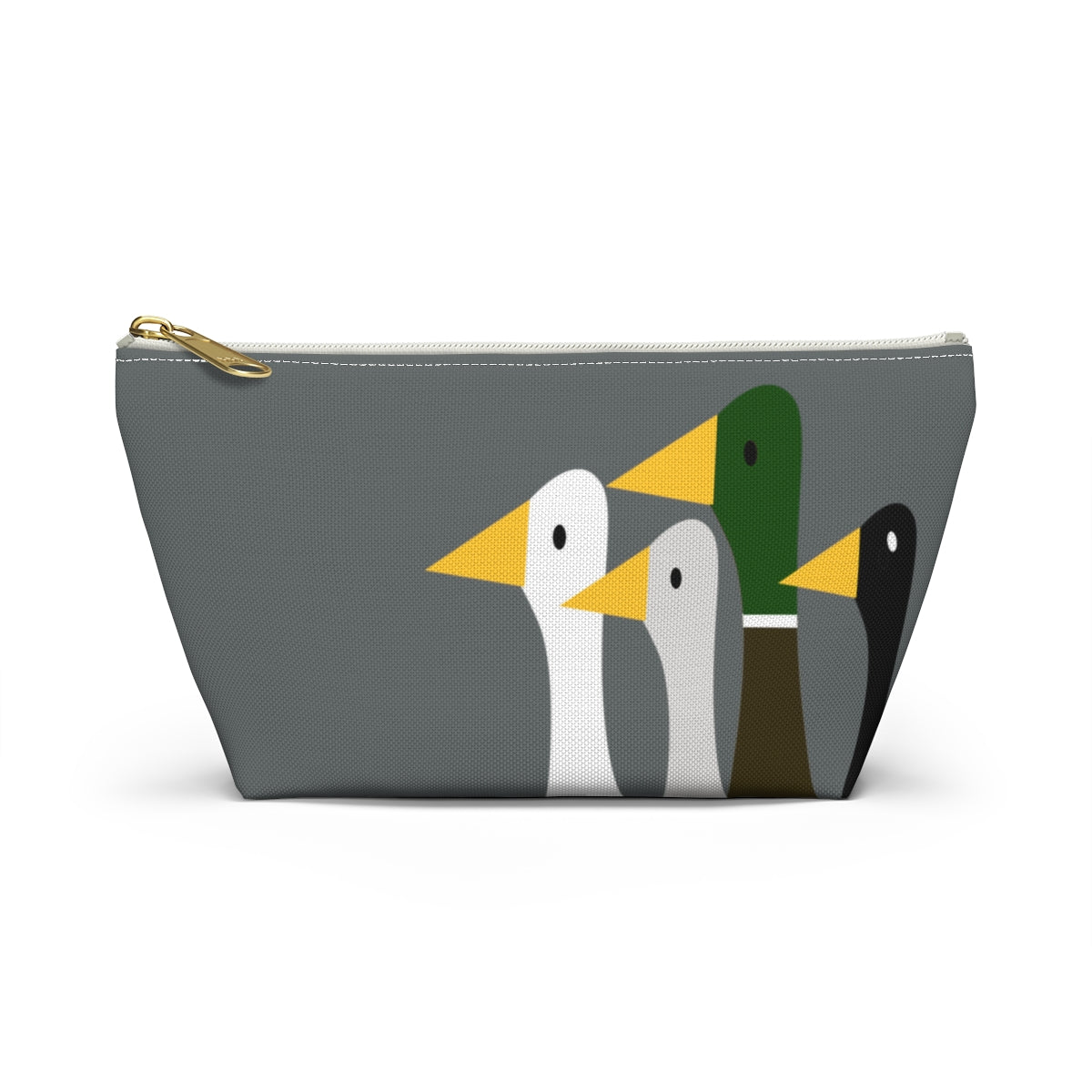 Nifty Ducks Co. Logo2 - ducks - gray - Accessory Pouch w T-bottom