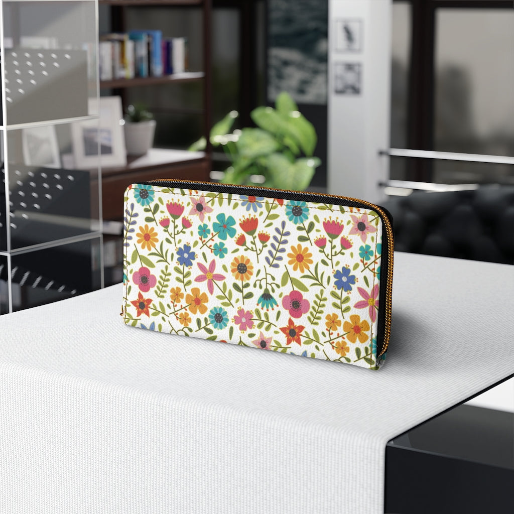 Playful Spring Flowers - Zipper Wallet