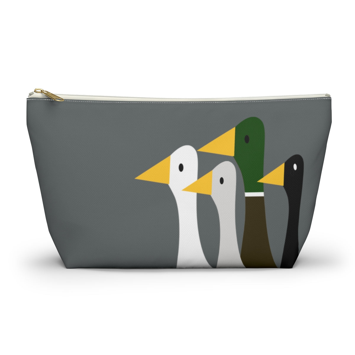 Nifty Ducks Co. Logo2 - ducks - gray - Accessory Pouch w T-bottom
