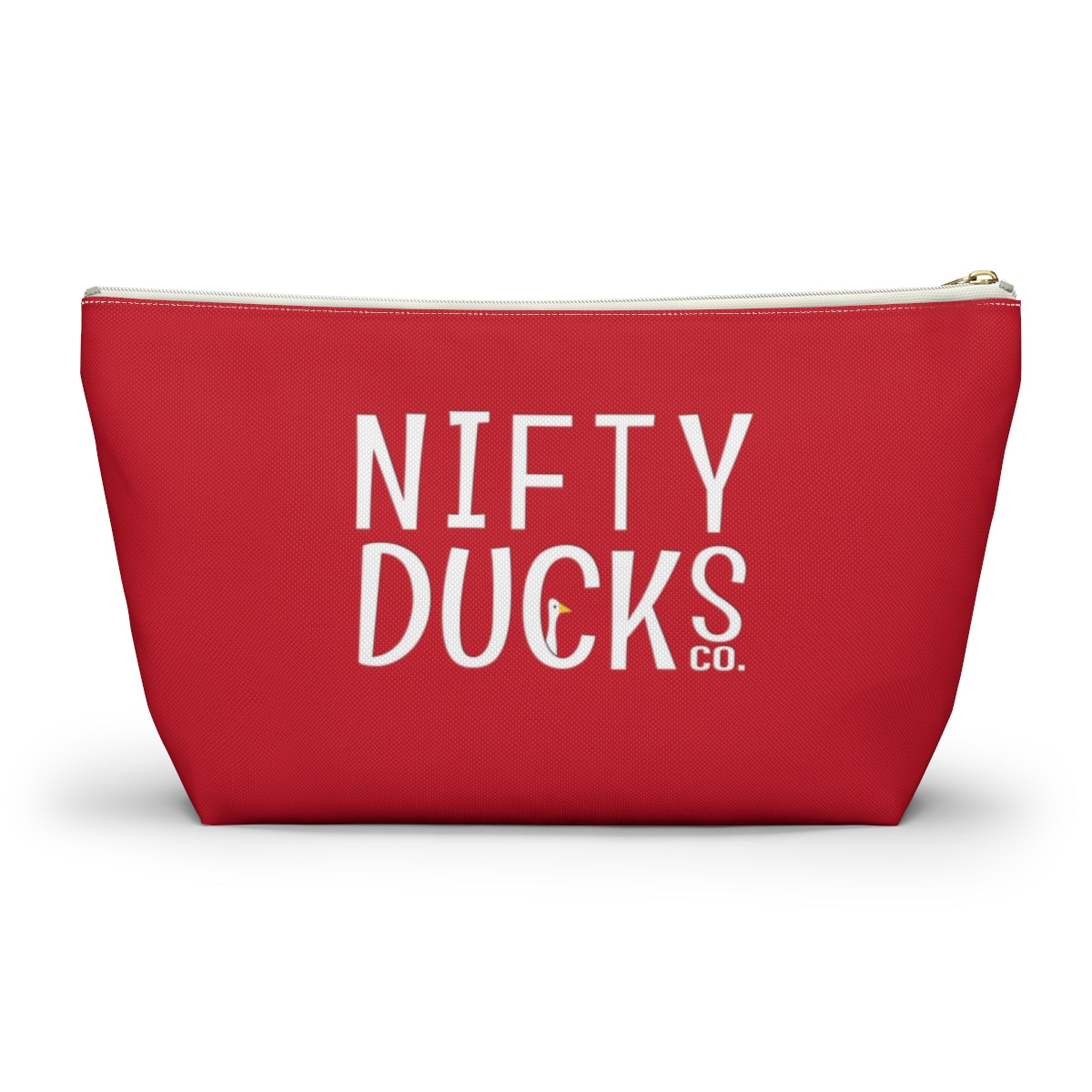 Nifty Ducks Co. Logo2 - red - Accessory Pouch w T-bottom