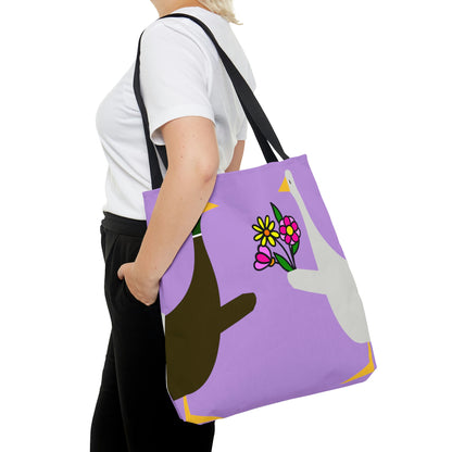 Ducks sharing flowers - Wisteria c197e1 - Tote Bag