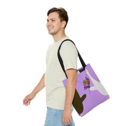 Ducks sharing flowers - Wisteria c197e1 - Tote Bag