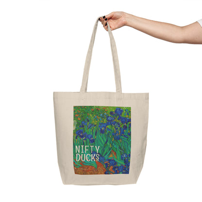 Irises - 1889 - van Gogh - logo - Canvas Shopping Tote