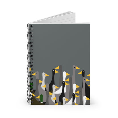 Not as many ducks - dark gray - Spiral Notebook - Ruled Line