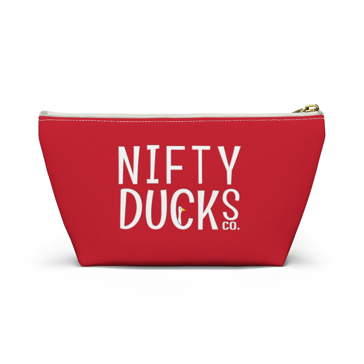 Nifty Ducks Co. Logo2 - red - Accessory Pouch w T-bottom