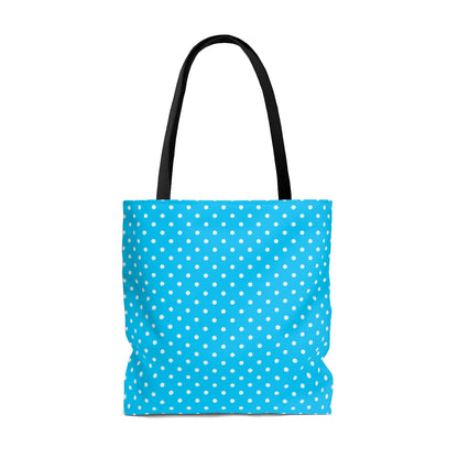 White dots on blue  - Tote Bag