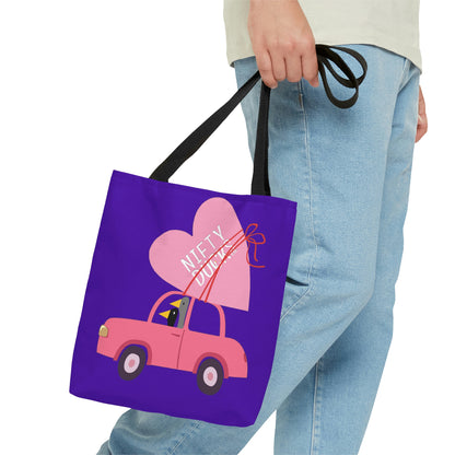 Ducks delivering a lot of love - Purple Heart 5412AB - Tote Bag