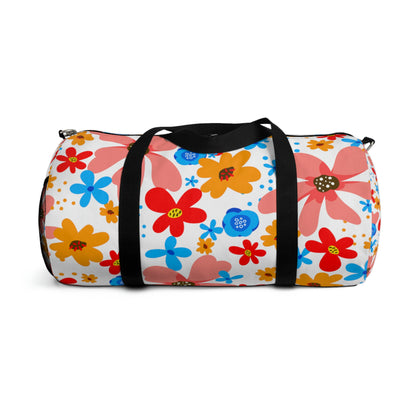 Playful Floral Print - white - Duffel Bag