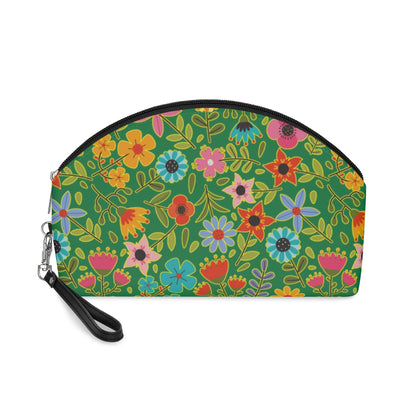 Playful Spring flowers - green - Makeup Bag