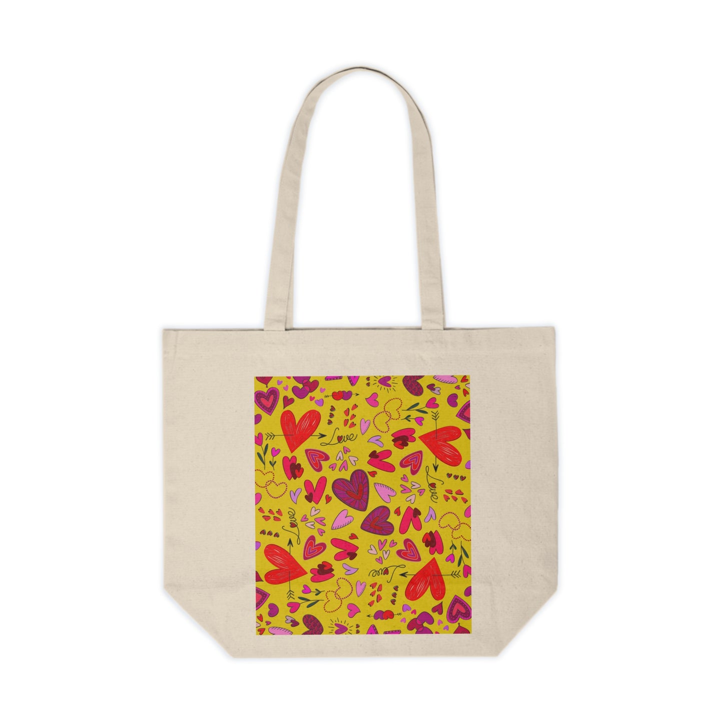 Summer doodles - yellow ffd800 - Canvas Shopping Tote