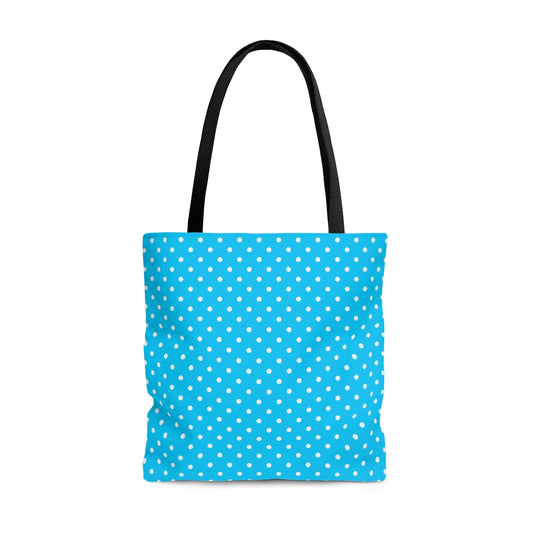 White dots on blue  - Tote Bag