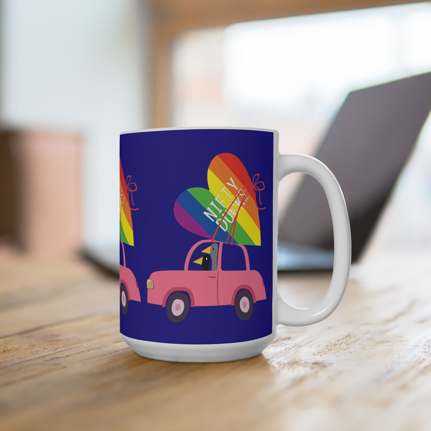 Ducks delivering a lot of love - Pride - Ultramarine 160987 - Mug 15oz