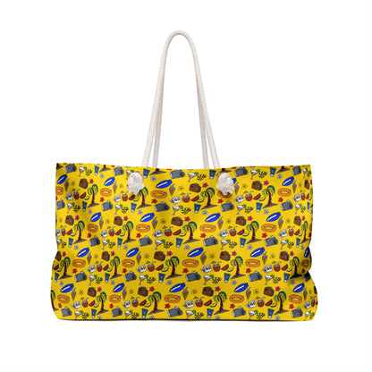Summer doodles - yellow ffd800 - Weekender Bag