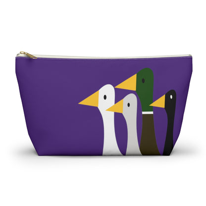 Nifty Ducks Co. Logo2 - ducks - purple - Accessory Pouch w T-bottom