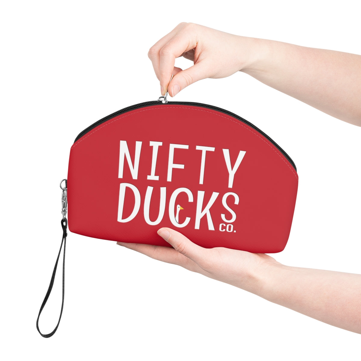 Nifty Ducks Co. Logo2 - red - Makeup Bag