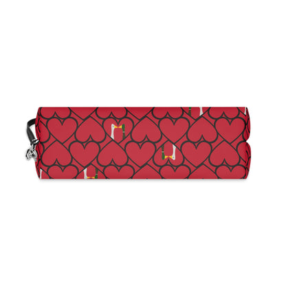 Ducks in hearts - Fire Engine Red c8092e - Makeup Bag