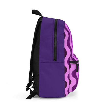 Vertical retro wavy purple and pink - Backpack
