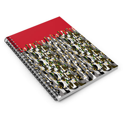 That is a LOT of ducks - red - Spiral Notebook - Ruled Line