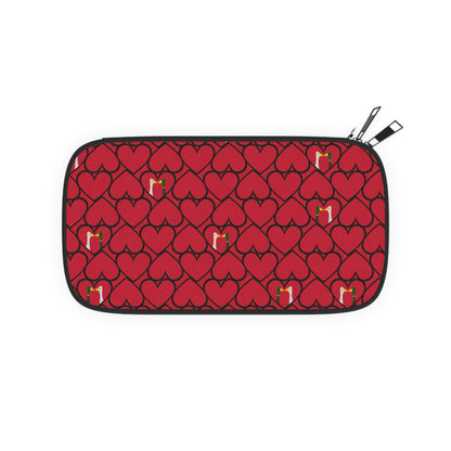 Ducks in hearts - Fire Engine Red c8092e - Passport Wallet