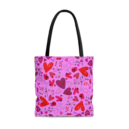 Heart Doodles - Fuschia Pink ff8eff - Tote Bag