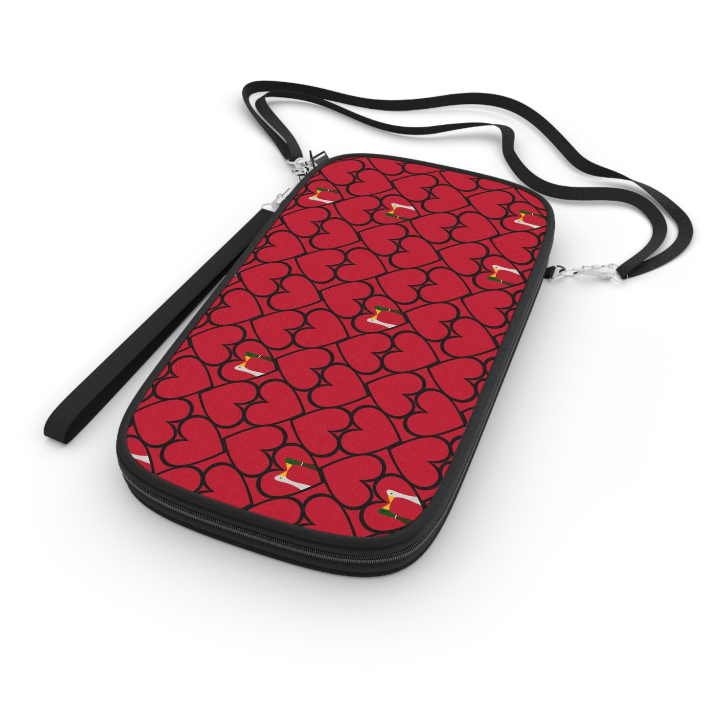 Ducks in hearts - Fire Engine Red c8092e - Passport Wallet