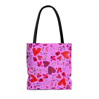 Heart Doodles - Fuschia Pink ff8eff - Tote Bag