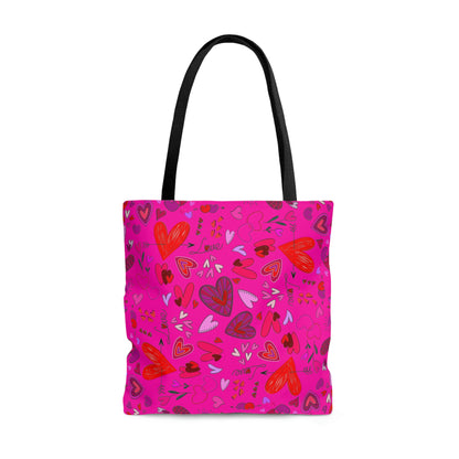 Heart Doodles - Mean Girls Lipstick ff00a8 - Tote Bag