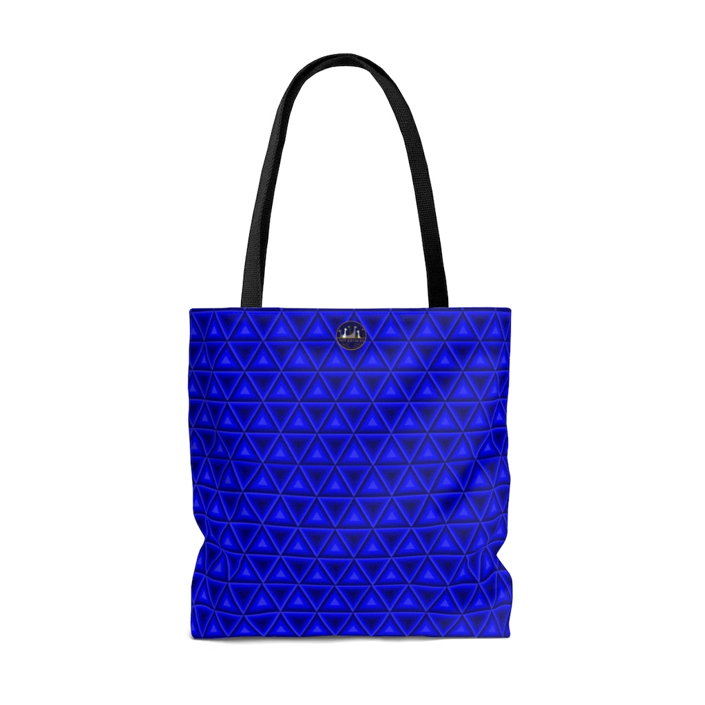 Blue Triangle Geometric Pattern - Tote Bag