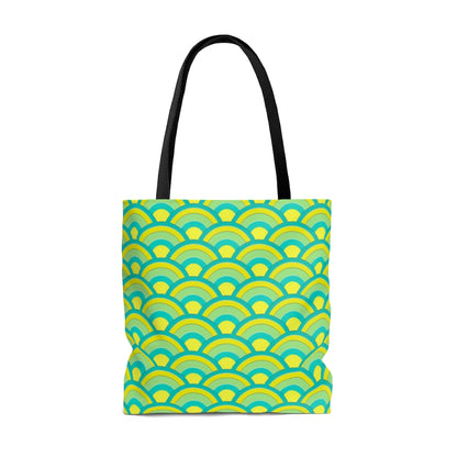 Retro in Blue Green and Yellow - Tote Bag