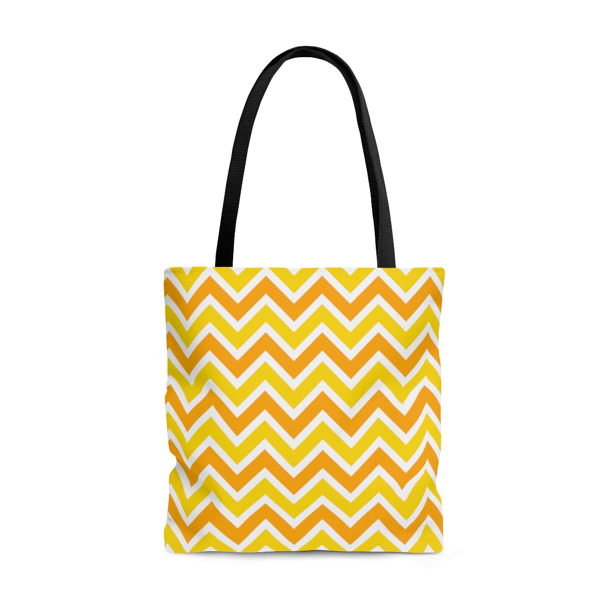 Yellow Orange Zig Zags on White  - Tote Bag