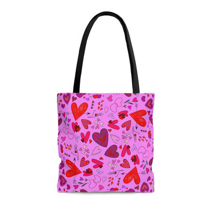 Heart Doodles - Fuschia Pink ff8eff - Tote Bag