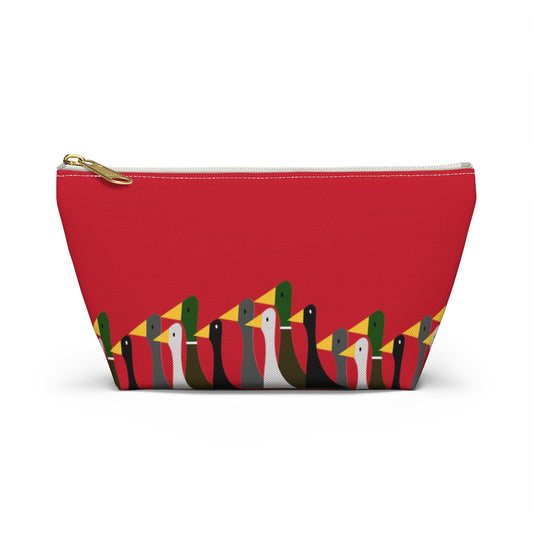 Marching ducks - red - Accessory Pouch w T-bottom