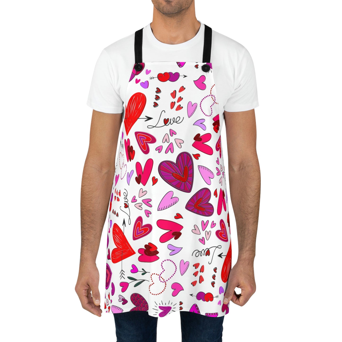 Heart Doodles - White ffffff - Apron