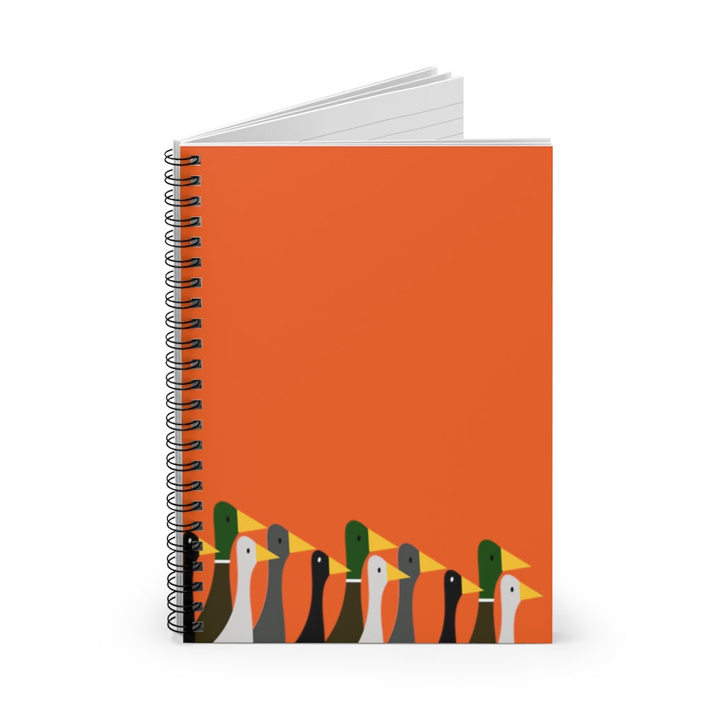 Marching Ducks - Pumpkin f16220 - Spiral Notebook - Ruled Line