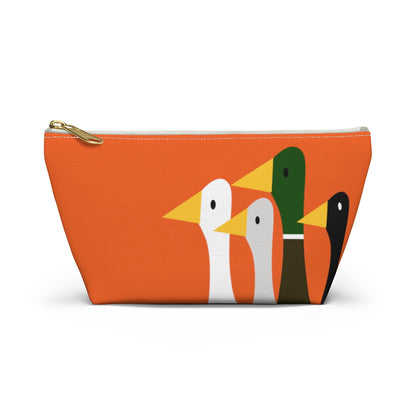 Nifty Ducks Co. Logo2 - ducks - orange - Accessory Pouch w T-bottom