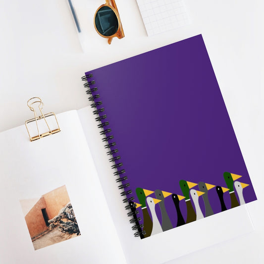 Marching Ducks - purple - Spiral Notebook - Ruled Line