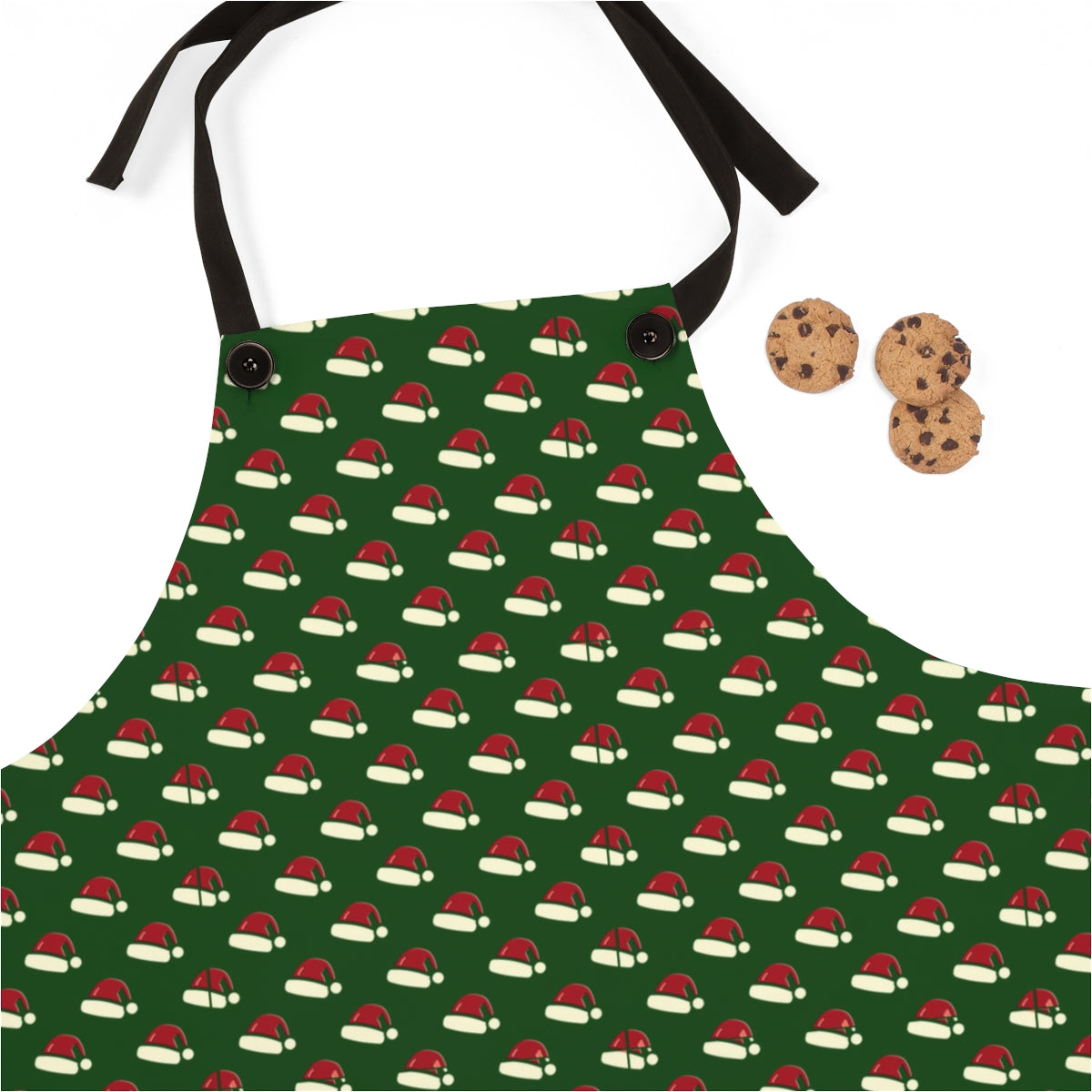 Santa hats on green - Apron