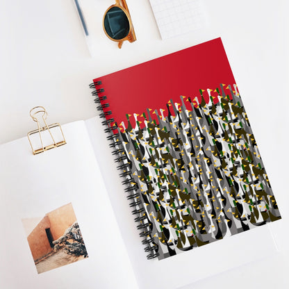 That is a LOT of ducks - red - Spiral Notebook - Ruled Line