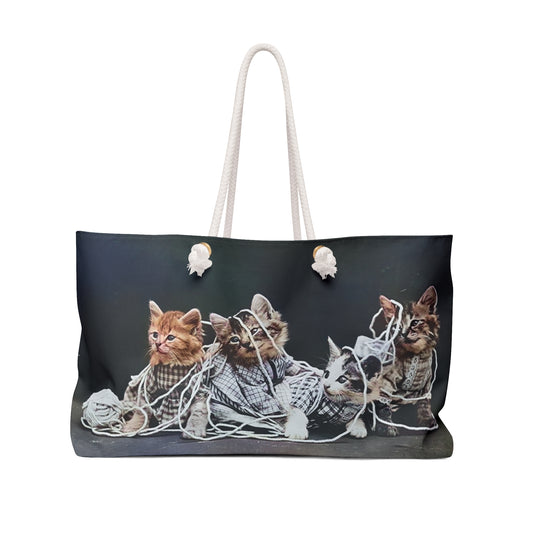 Playful cats and yarn - Weekender Bag