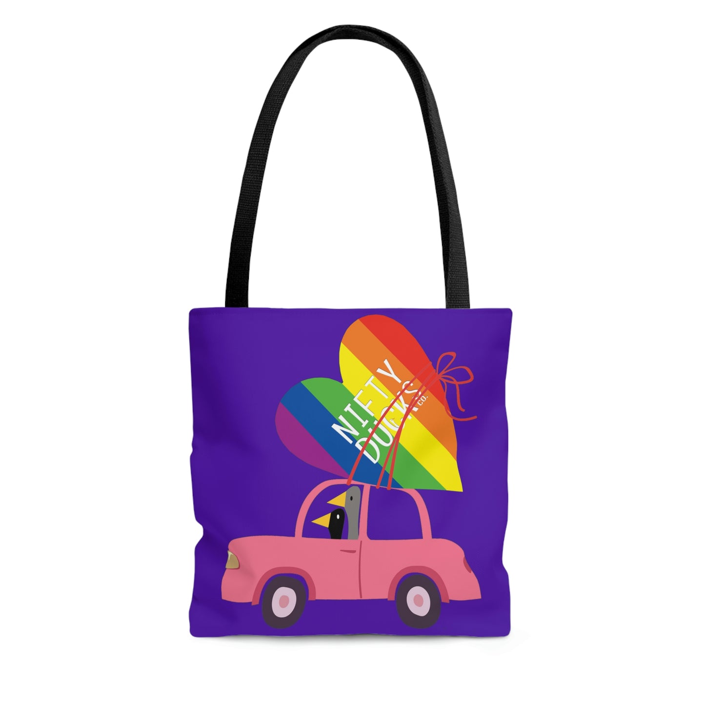 Ducks delivering a lot of love - Pride - Purple Heart 5412AB - Tote Bag
