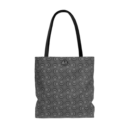 Gray and Black Circle Geometric Pattern - Tote Bag