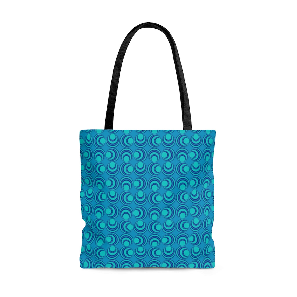 Blue Circles Geometric Pattern - Tote Bag