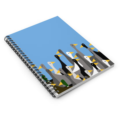 Not as many ducks - light blue - Spiral Notebook - Ruled Line