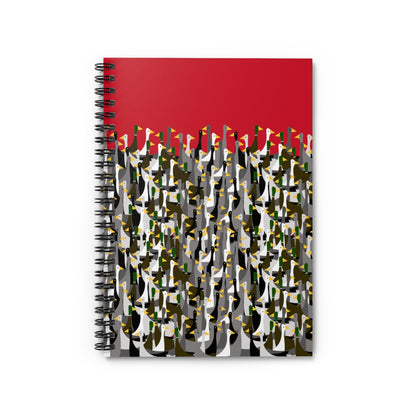 That is a LOT of ducks - red - Spiral Notebook - Ruled Line