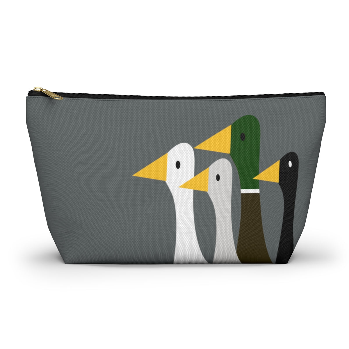 Nifty Ducks Co. Logo2 - ducks - gray - Accessory Pouch w T-bottom