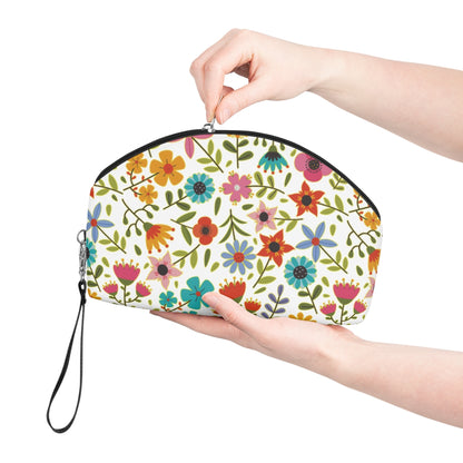 Playful Spring flowers - white - Makeup Bag