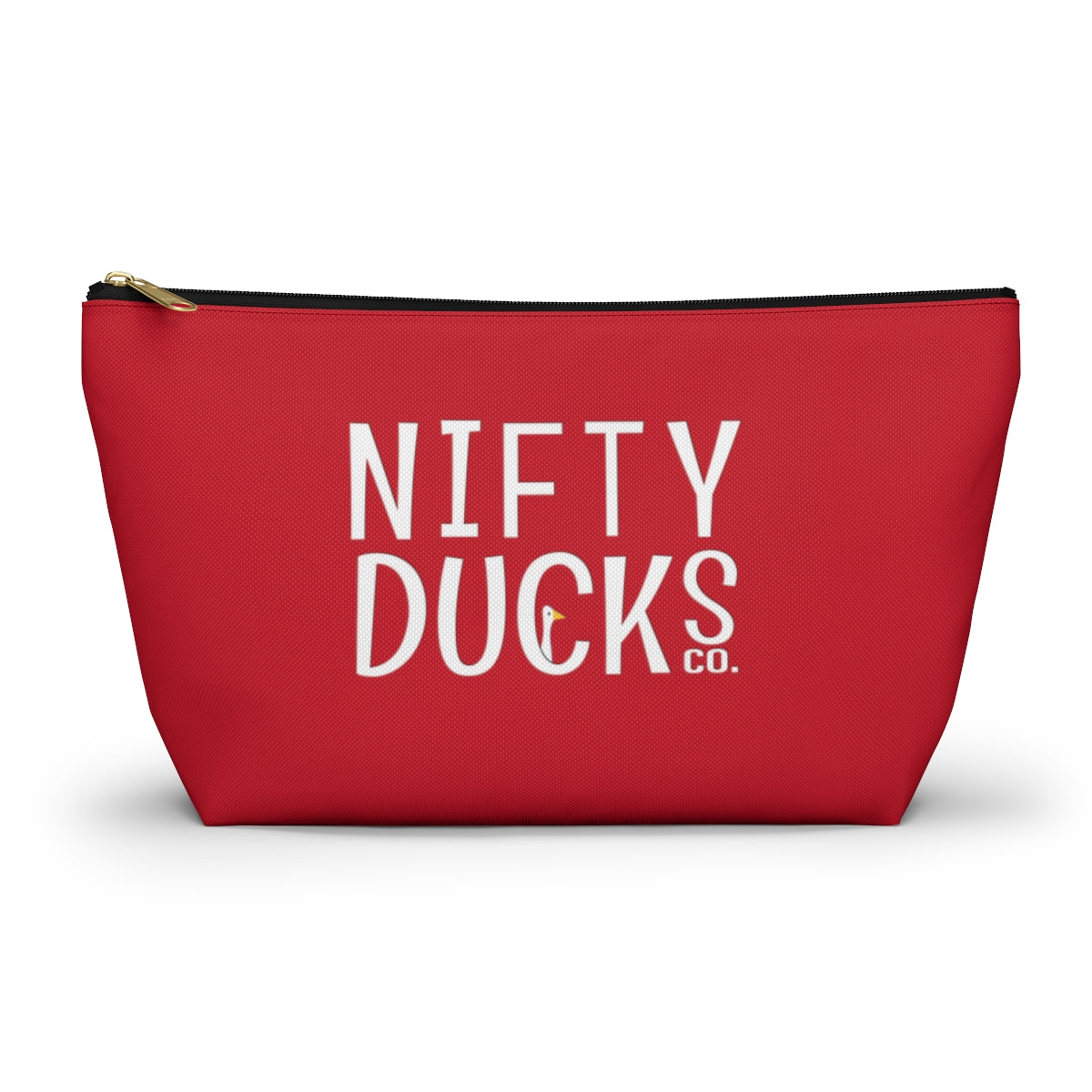 Nifty Ducks Co. Logo2 - red - Accessory Pouch w T-bottom