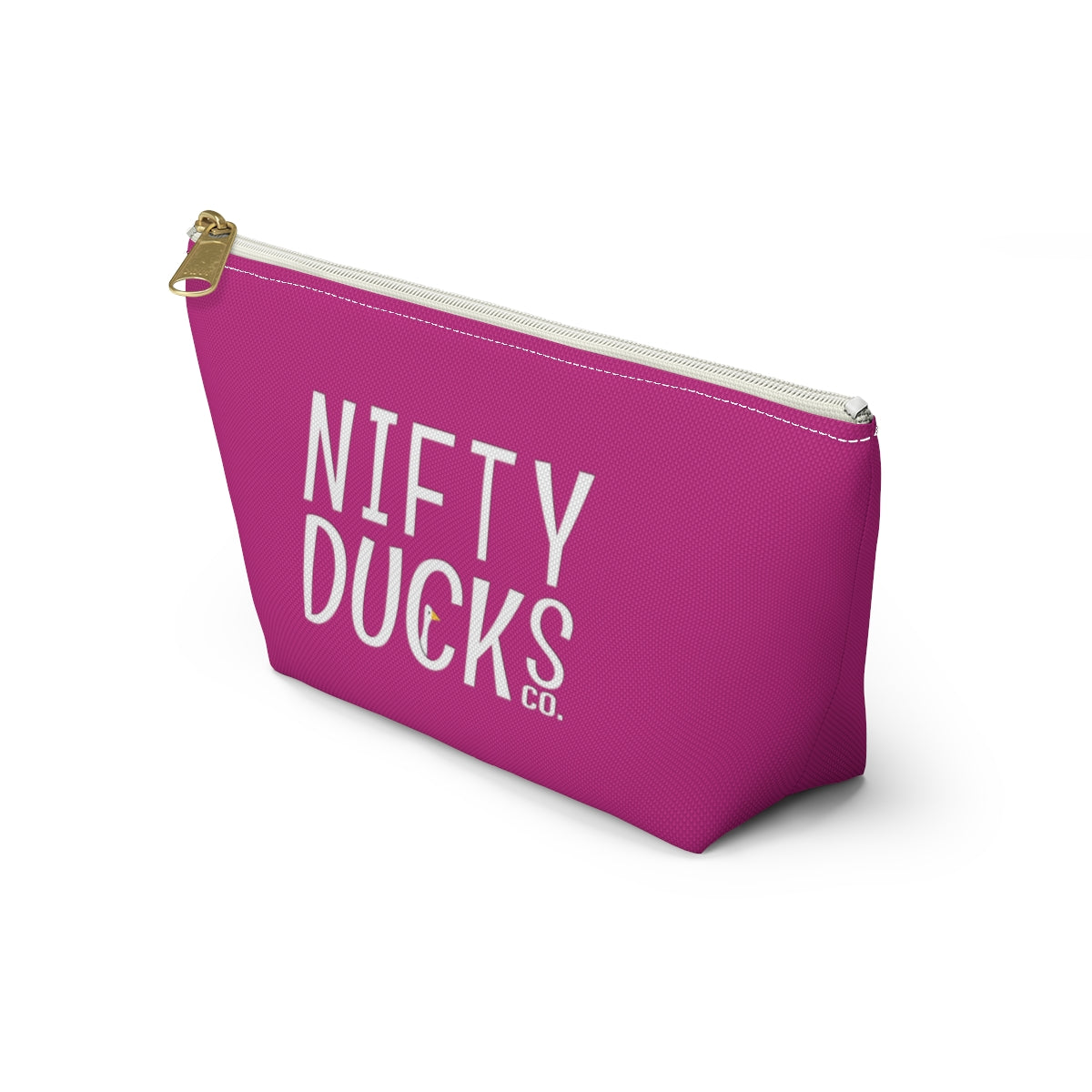 Nifty Ducks Co. Logo2 - Medium Red Violet c42a86 - Accessory Pouch w T-bottom