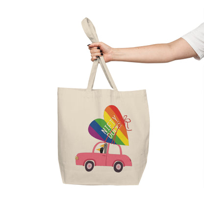 Ducks delivering a lot of love - Pride - Canvas Shopping Tote