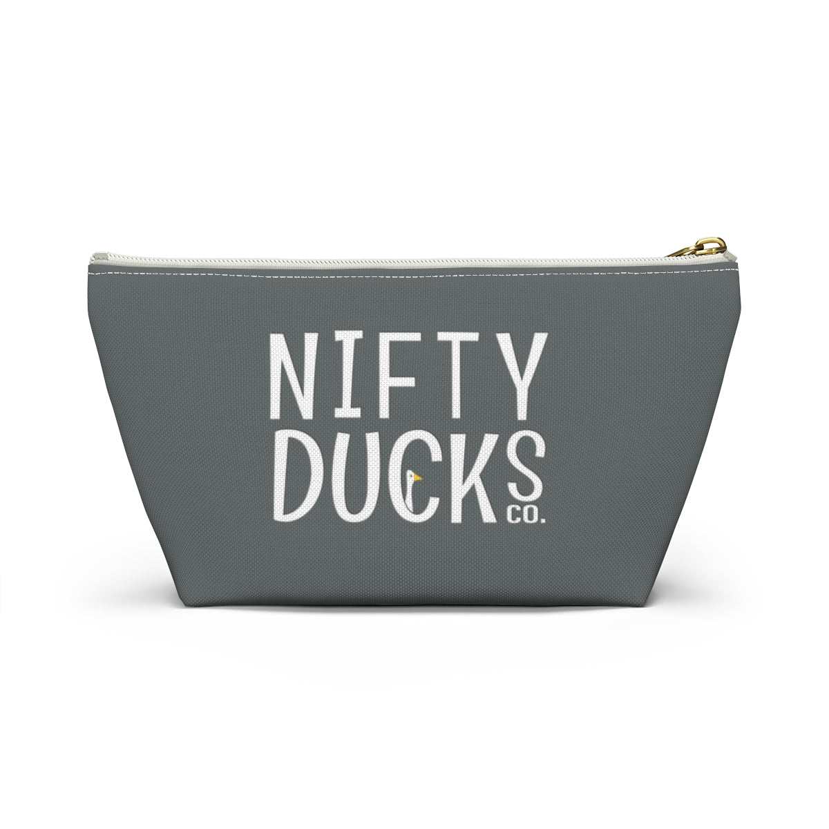 Nifty Ducks Co. Logo2 - ducks - gray - Accessory Pouch w T-bottom